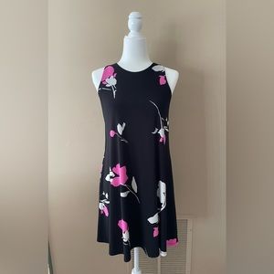 LAUREN RALPH LAUREN Dress Floral Black Pink Short Shift Women's Size 6 Petite